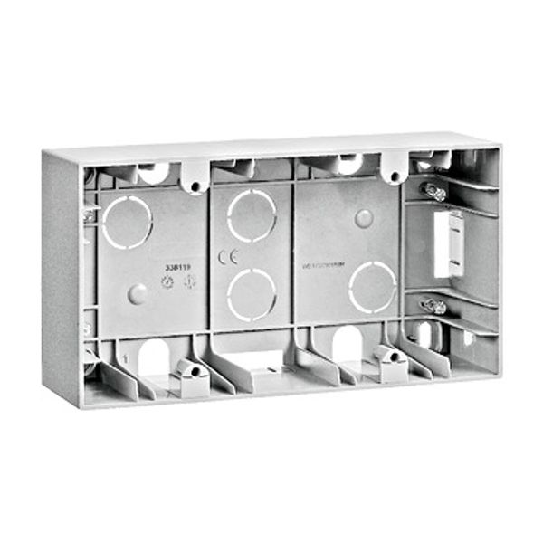 Two gang wall mounting housing, silver image 1