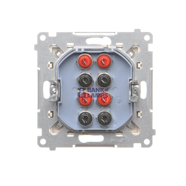 Double socket outlet with earthing and shutters - Czech pin system, (Complete product), 16A, 250V, Screw, Silver matt, metalic image 2