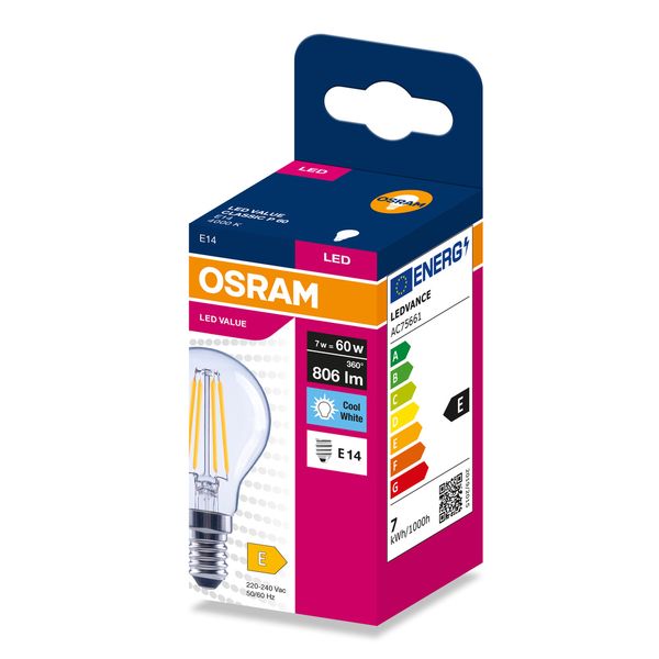 VALCLP60 7W/840 230V FIL E14 FS1 OSRAM image 1