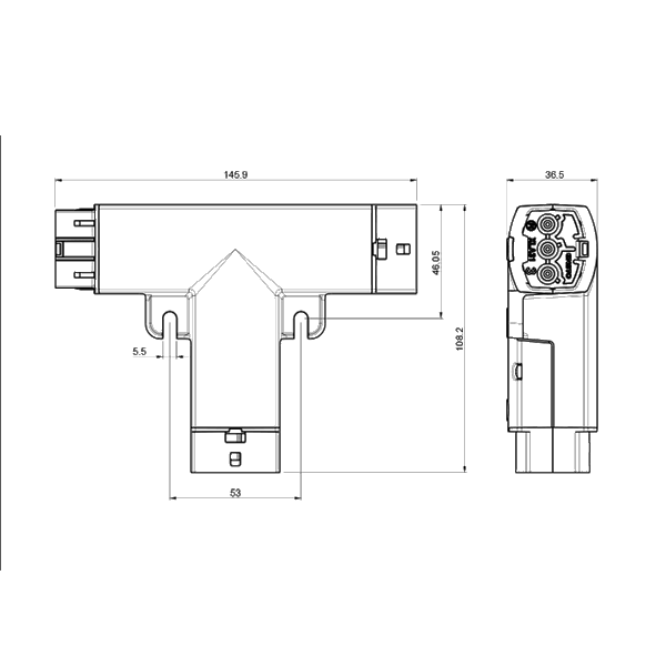 Coupler 6-pole 25A socket, dark grey image 3