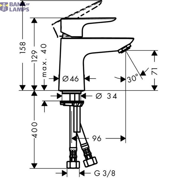 Talis E 80 basin mixer without pop-up, chrome image 1