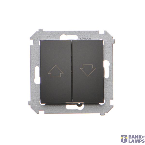 Single roller blind button to control single blind from different locations, 10A, black matt image 1