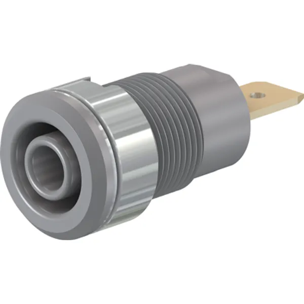 4 mm socket, flat plug connection, mounting Ø 12.2 mm, CAT III, gray, 23.3060-28 image 1