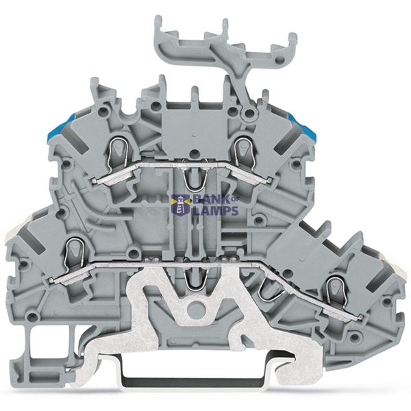 Double-deck terminal block Shield/through terminal block 1 mm² gray image 1