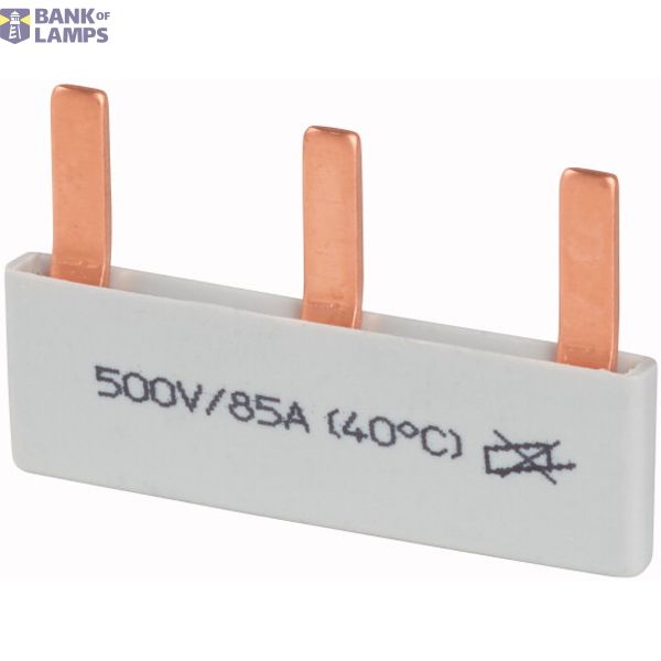 Phase busbar with 3x pins, 1-phase, insulated, straight image 1