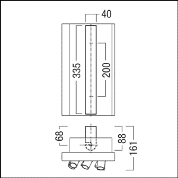 SUSY BRACKET 12/18/30P 68MM CHMM - Mounting bracket image 2