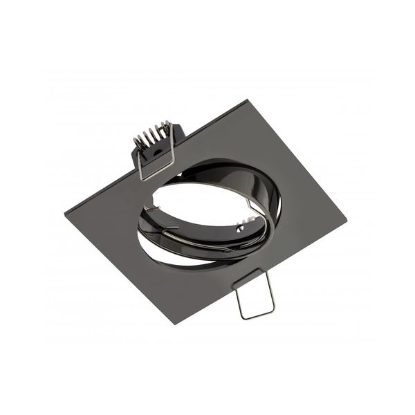 Spot luminaire housing PORTO-K with adjustment, IP20, square, black chrome image 1