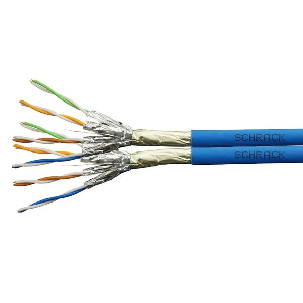 F/FTP Cable Cat.6a, 2x(4x2xAWG23/1), 500MHz, LS0H-3, Dca (The price is shown without markup on metals. Request a quote for accurate information) image 1