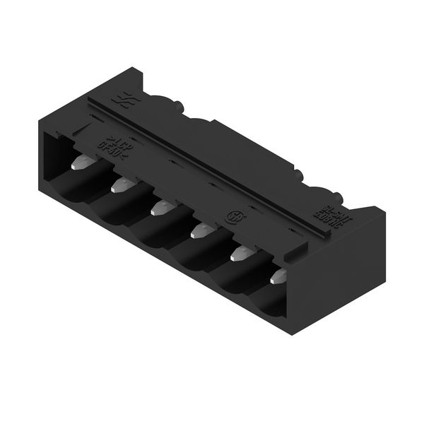 PCB plug-in connector, male header, closed side, THT/THR solder connection, 5.08 mm, Number of poles: 6, 90°, Solder pin length (l): 3.2 mm, tinned, black, Box image 4