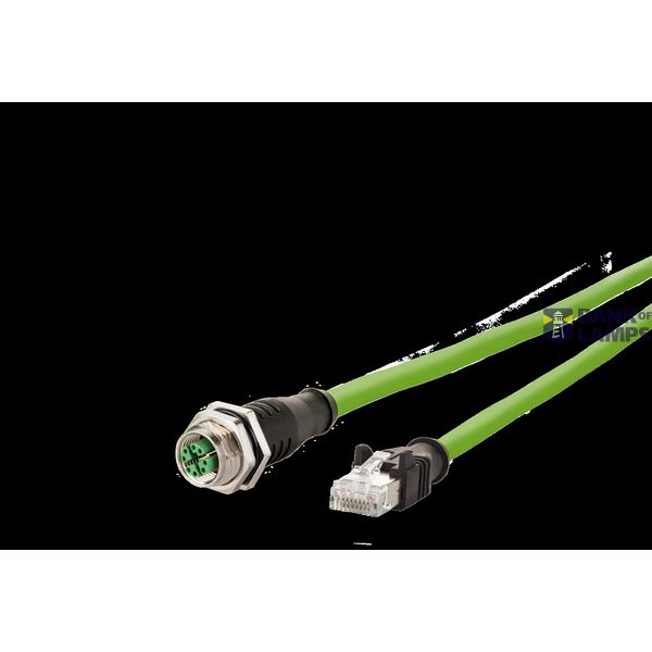 M12 Industrial Ethernet cable, X-coded, 2.0 m, M12 jack straight - RJ4 image 2