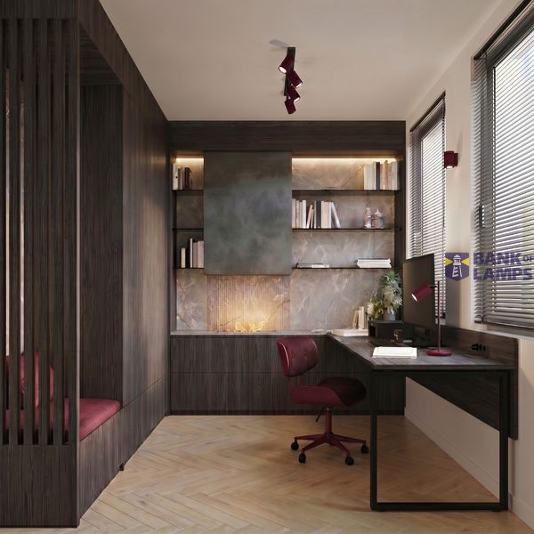 Ceiling lamp KARBON 4L burgundy image 9