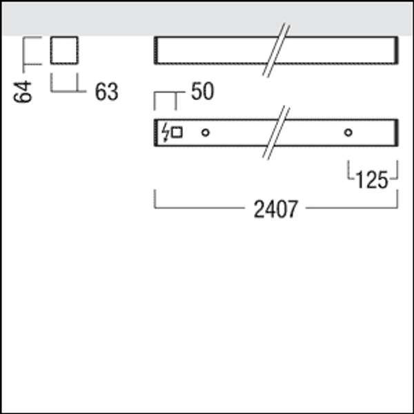LINCOR A C 8400-830 L24 EVG AB SR - LED surface-mount luminaire image 2