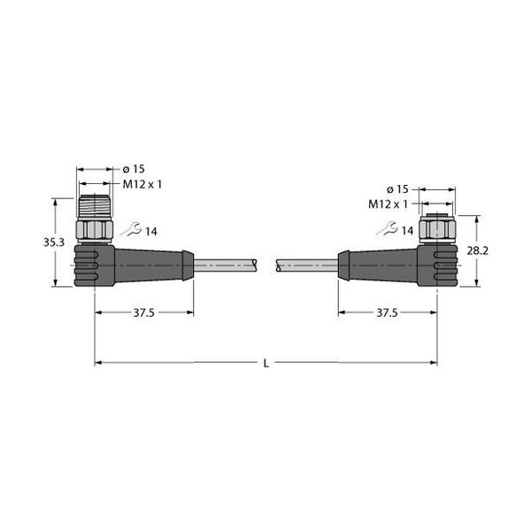 Cable for RFID Application in the Food Industry Extension Cable   WSCV-WKCV5500-50M/S2500 image 1