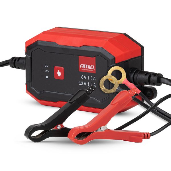 Digital battery charger AGM GEL STD LiFePo4 MAX 1,5A 6/12V AMIO-04526 image 1