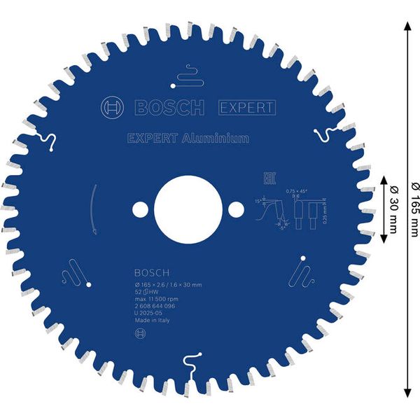 Circular saw blade Expert for Aluminium 165 x 30 x 2,6 mm, 52 image 2