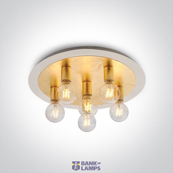 BRASS CEILING LIGHT 6x12W E27 100-240V image 1