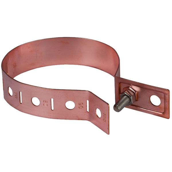 Downpipe clamp 60-100mm, Cu with connection bore D 10.5mm image 1