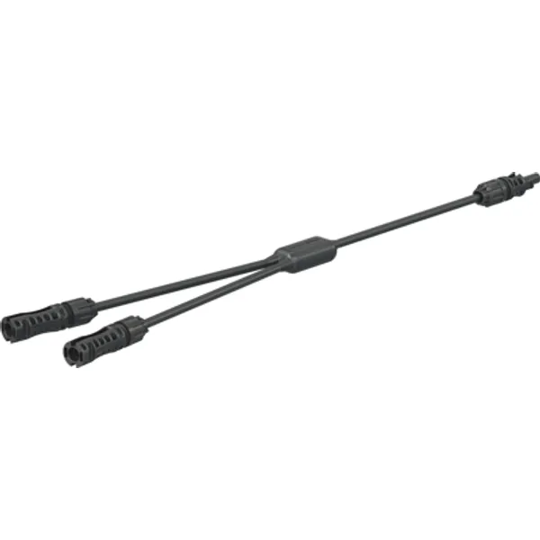 Y splitter, 2 x 4 mm solar plug to 4 mm solar coupling socket, 0.5 m, 6.0 mm², black, 1.5 kV, 53 A, 32.0333 image 1