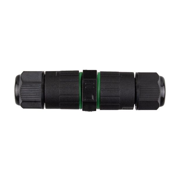 Cable straight coupler 2 pole + and -, IP68, screwless image 1