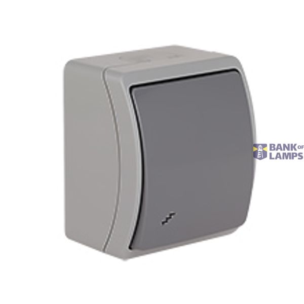 VW-3 Koala Two-Way Switch surface mounted IP44 gray/graphite VW 153-08 image 1