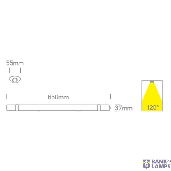 IP65 LED 18W CW 650mm 100-240V image 2