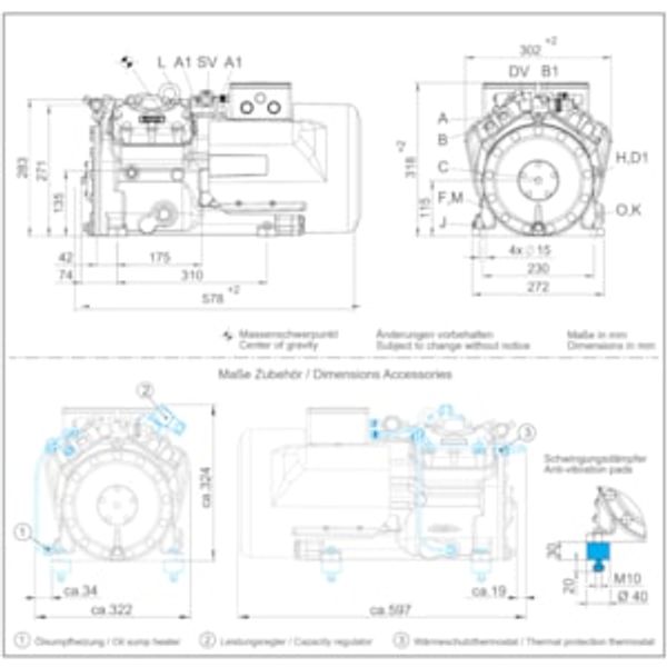 BOCK, HAX34e/380-4, Semi-hermetic recip, air cooled image 1