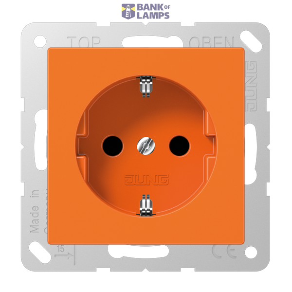 SCHUKO socket, 16 A 250 V ~, Duroplast antibacterial, AS series, orange (for ZSV) image 1