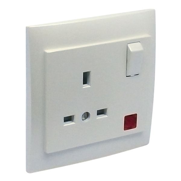 EARTH SOC (BRITISH) W/SWITCH & PILOT LAMP ICE image 1