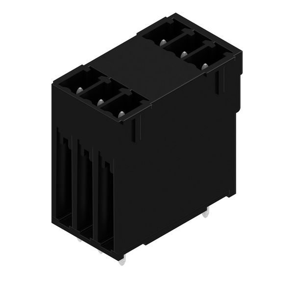 PCB plug-in connector, male header, closed side, THT solder connection, 3.81 mm, Number of poles: 6, 180°, Solder pin length (l): 3.2 mm, tinned, black, Box image 2