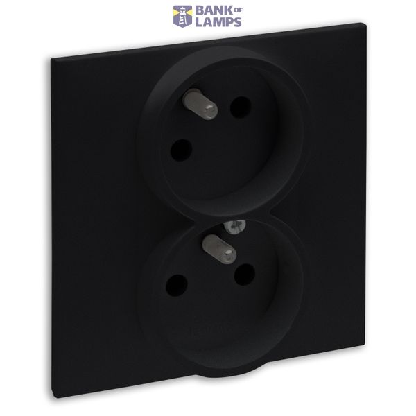 2X2P+E SOCKET FRENCH STANDARD SCREW TERMINALS BLACK image 2