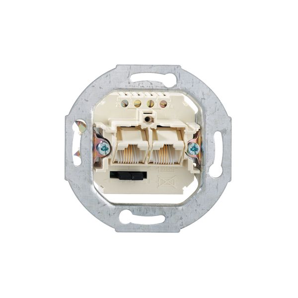 2-way UAE socket, pearl white base (similar to RAL 1013), with switchable resistors image 1