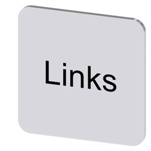 Labeling plate 22x22 mm, silver-colored label, labeling: Links image 1