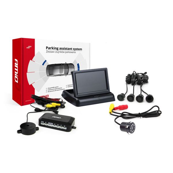 Parking assistant system TFT02 4,3" with HD-307-IR 4 sensors black "GOLD" image 1