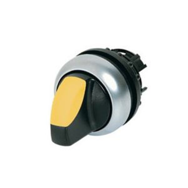 M22-WRLK3-Y Illuminated selector switch actuator, RMQ-Titan, With thumb-grip, maintained, 3 positions, yellow, Bezel: titanium image 8