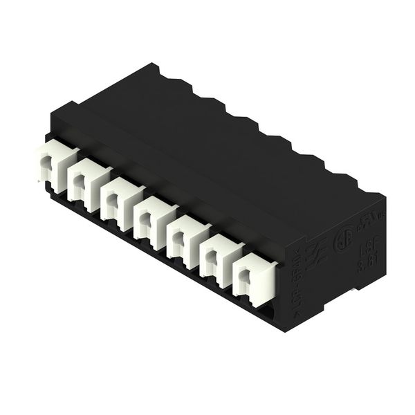 Printed circuit board terminals, 3.81 mm, Number of poles: 7, 90°, Solder pin length (l): 1.5 mm, black, PUSH IN with actuator, Clamping range, max. : 1.5 mm², Tape image 3