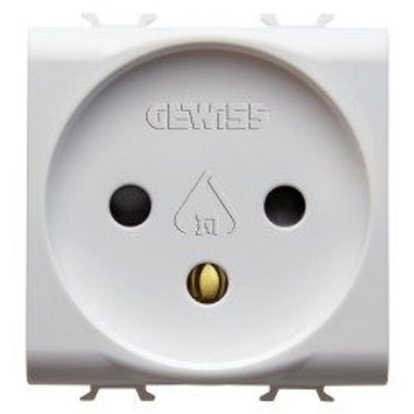 ISRAELI STANDARD SOCKET - OUTLET 250V ac - 2P+16A - 2 MODULES - GLOSSY WHITE - ANTIBACTERIAL - CHORUSMART image 1