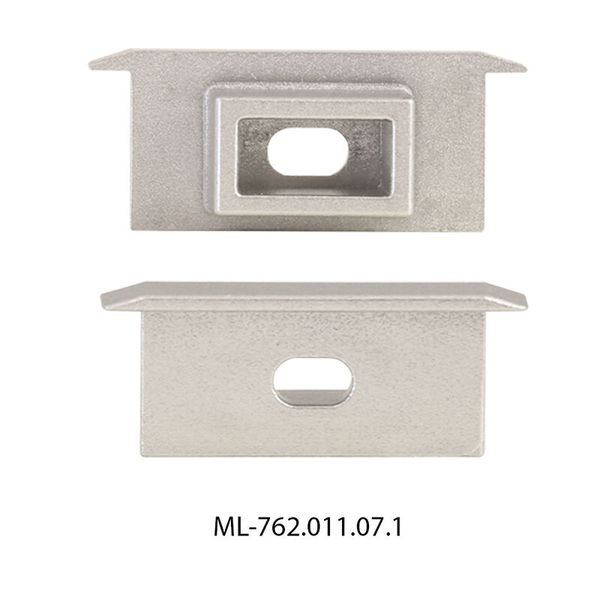 End cap with hole for BR, silver color, 1 pc image 1