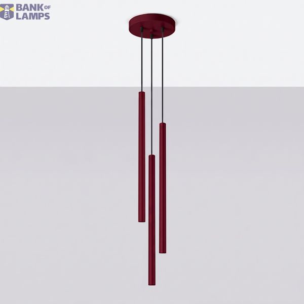 Pendant lamp PASTELO 3P burgundy image 2