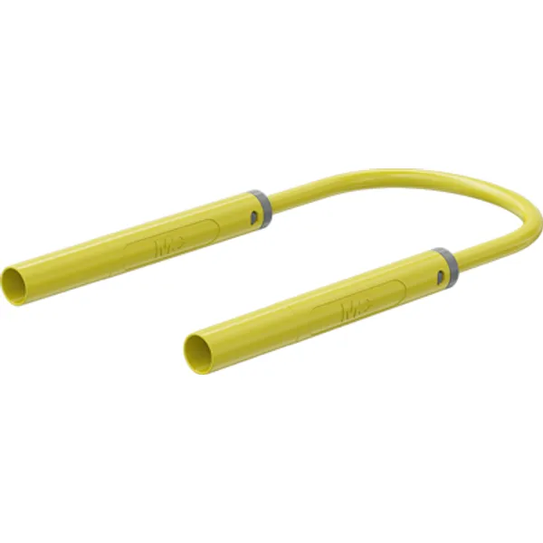 Safety measuring lead with (4 mm lamella plug, straight) to (4 mm lamella plug, straight), 1.5 m, yellow, PVC, 2.5 mm², CAT II, 66.1055-15024 image 1
