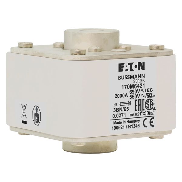 Fuse-link, high speed, 800 A, AC 1250 V, 2 x size 3, 74 x 177 x 95 mm, aR, IEC, single indicator image 23