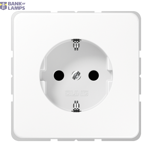 SCHUKO socket, 16 A 250 V ~, integrated increased contact protection, SAFETY+, thermoplastic, CD series, alpine white image 1