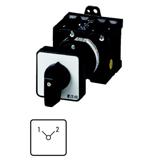 T3-2-8221/Z Changeoverswitches, T3, 32 A, rear mounting, 2 contact unit(s), Contacts: 4, 90 °, maintained, Without 0 (Off) position, 1-2, Design number 8221 image 1