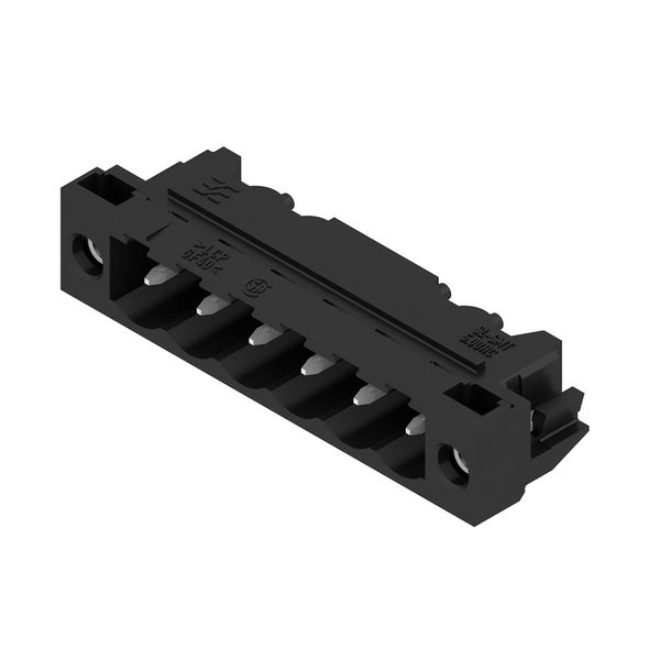 PCB plug-in connector, male header, Solder flange, THT/THR solder connection, 5.00 mm, Number of poles: 6, 90°, Solder pin length (l): 1.5 mm, tinned, black, Tape image 2
