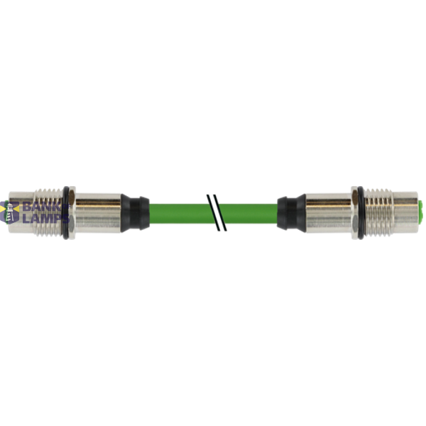 M12 fem. recept. / M12 fem. recept. D-cod. rear PUR 1x4xAWG22 gn 6m image 4