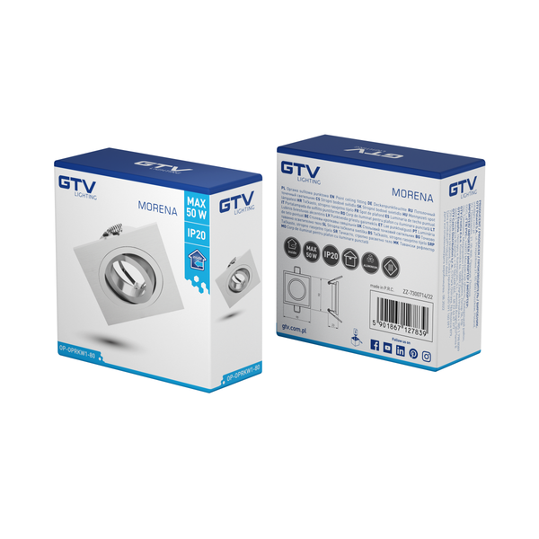 Spot luminaire housing MORENA, IP20, square, silver image 3