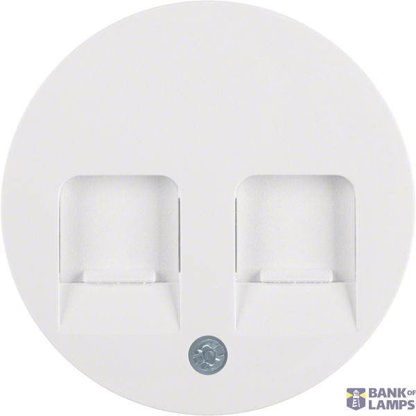 Central part RJ data socket 2-way with dust filter R.1/R.3/R.8, polar white image 1
