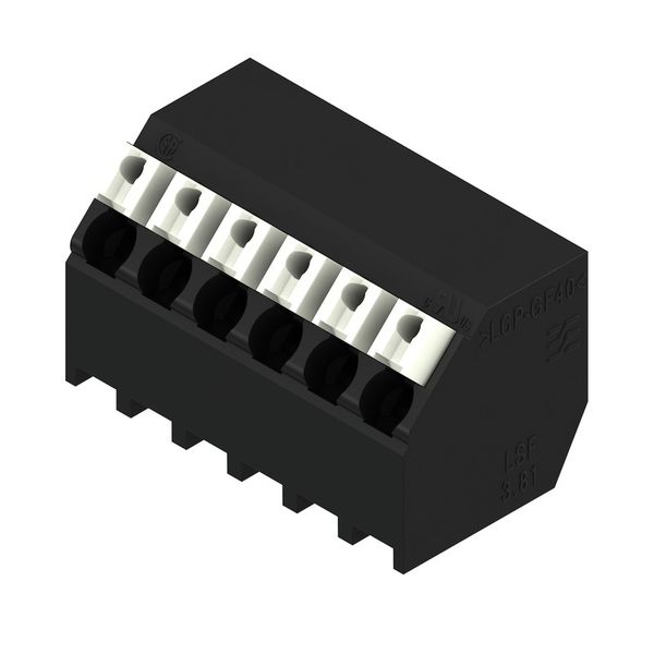 Printed circuit board terminals, 3.81 mm, Number of poles: 6, 135°, Solder pin length (l): 1.5 mm, black, PUSH IN with actuator, Clamping range, max. : 1.5 mm², Tube image 2