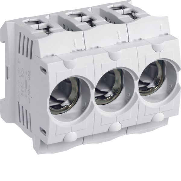 Plastic Fuse base D02 w. clamp ,3-p, 63A image 1