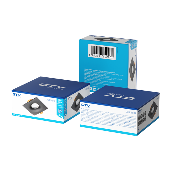 Spot luminaire housing ALESSIO, IP54, square, black image 2