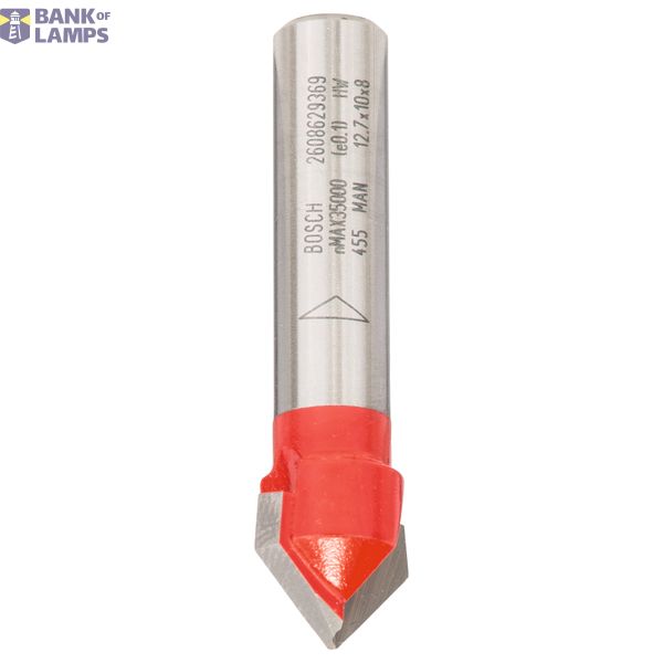 Expert for Wood V-groove bit, 8 mm, D 12.7 mm, L 10 mm, G 44.5 mm, 90° image 1